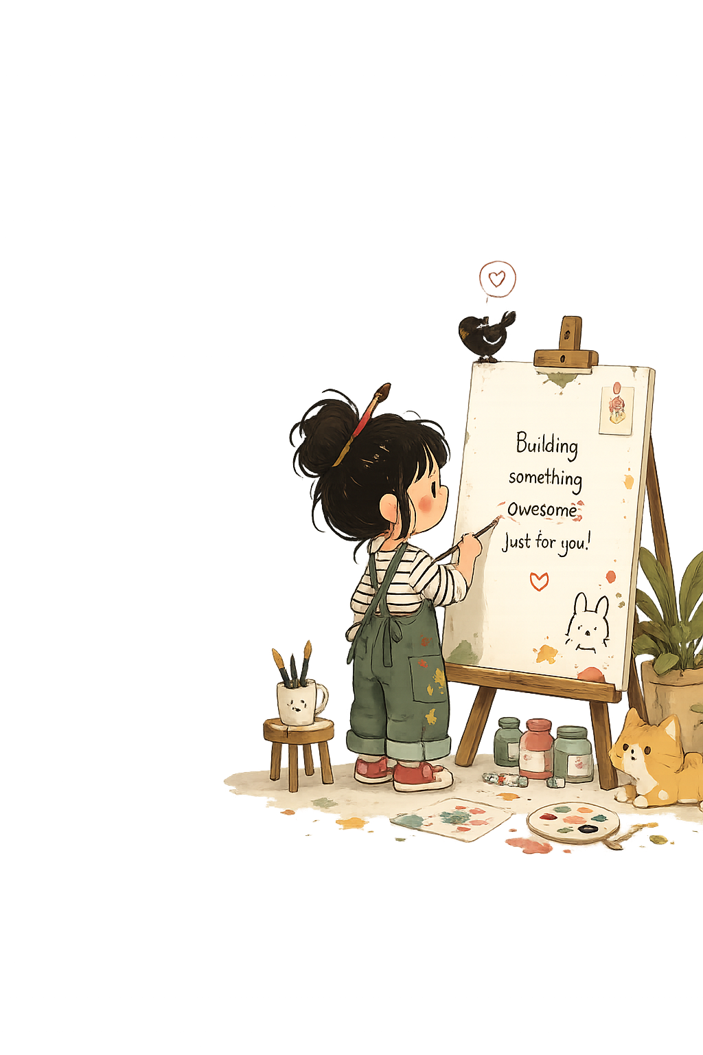 Cute artist illustration